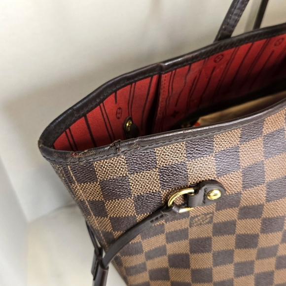 Louis Vuitton Damier Ebene Neverfull Tote Bag MM Size - Picture 6 of 15